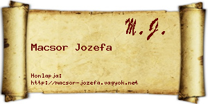 Macsor Jozefa névjegykártya